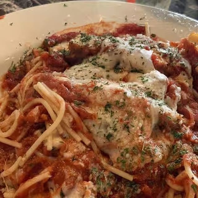 Chicken Parmesan Pasta.