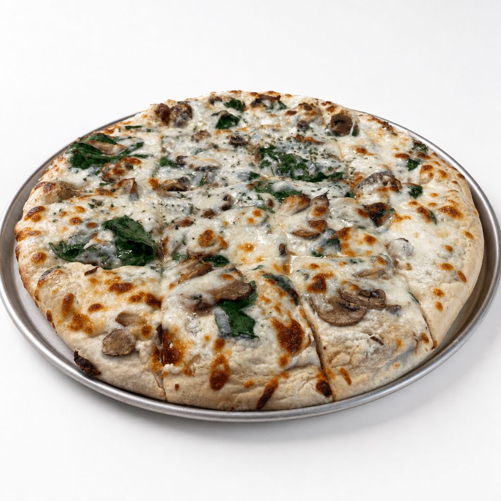 White Deep Dish Pizza.