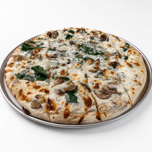 White Deep Dish Pizza.
