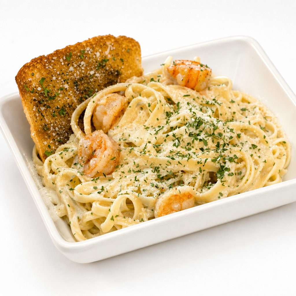 Chicken or Shrimp Alfredo Pasta.