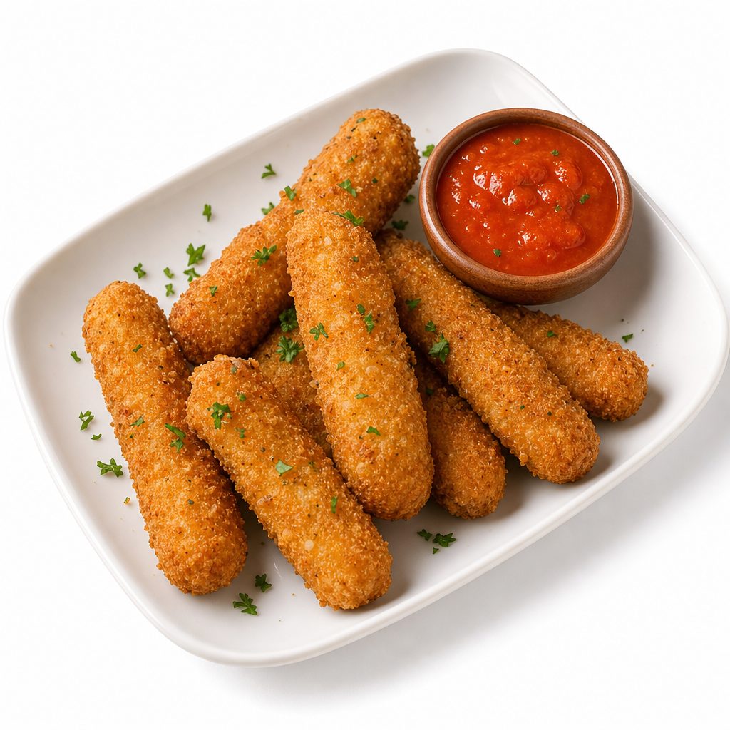 Beer Battered Mozzarella Sticks.