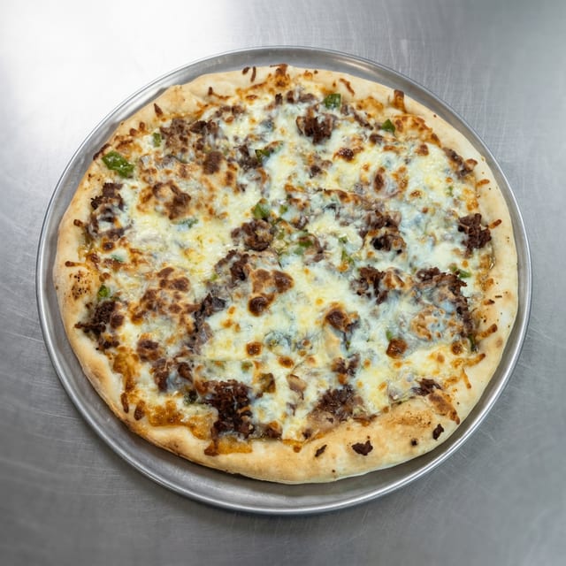 The Philly Deep Dish Pizza.