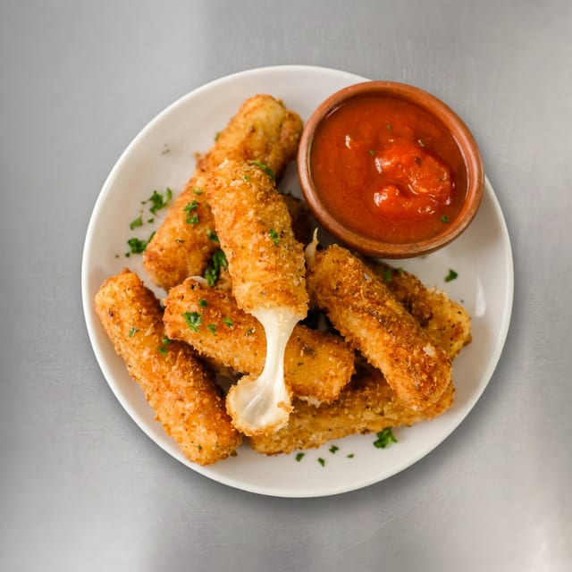 Beer Battered Mozzarella Sticks.