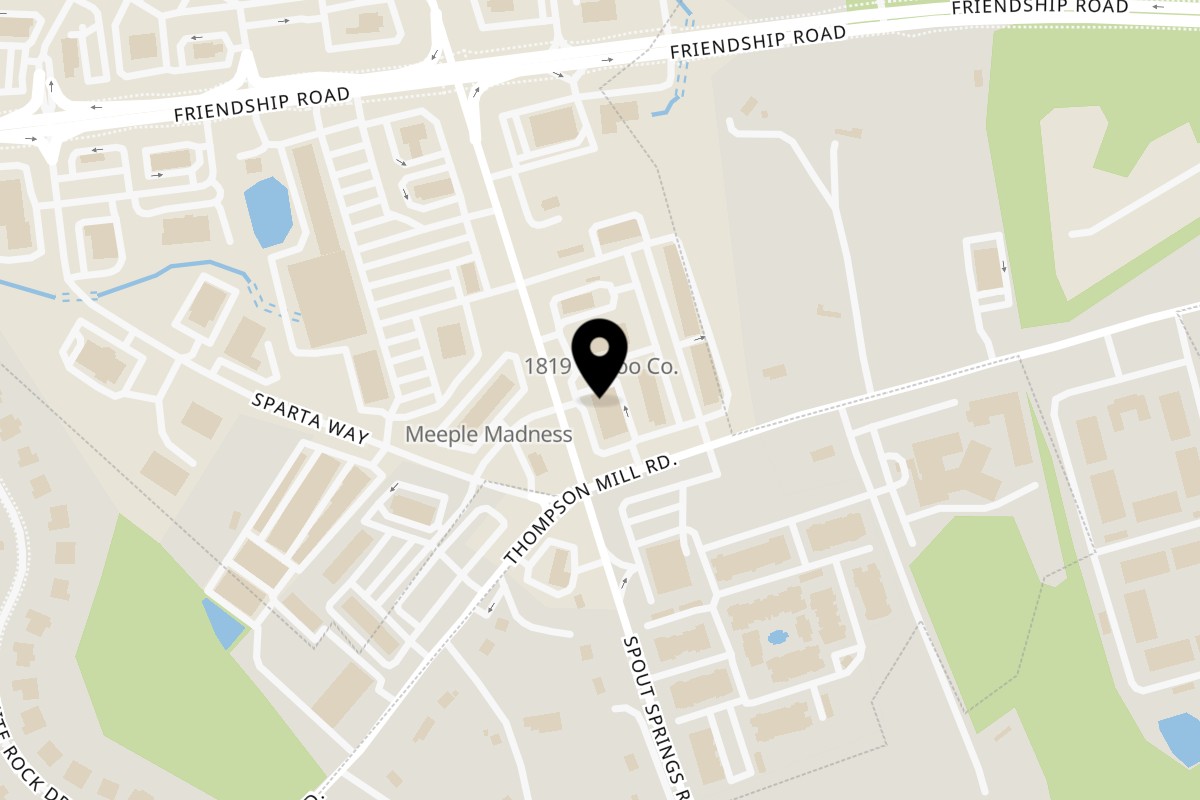Map showing the location of Rachetti's Cafe & Pizzeria on 7437 Spout Springs Rd unit b in Flowery Branch